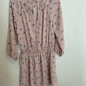 dELiA*s Pink and Beige Floral Top